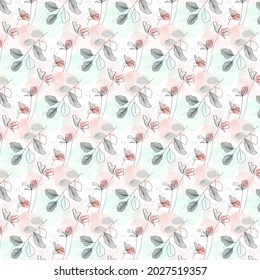 Abstract art pattern background vector. Luxury minimal style wallpaper with line art flower and botanical leaves, Organic shapes, Watercolor. Vector background for banner, poster, Web and packaging.
