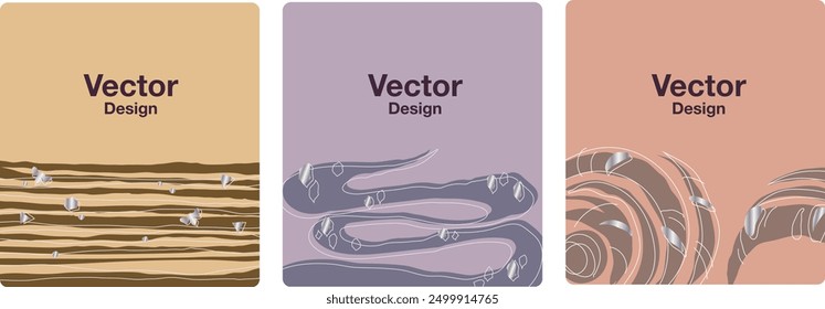 Patrón de arte abstracto Paquete de diseño de marca Cubierta de moda Vector de la cubierta Conjunto de series modernas