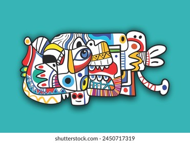 patrón de arte abstracto para exposiciones clásicas y contemporáneas, Ilustración vectorial tribal