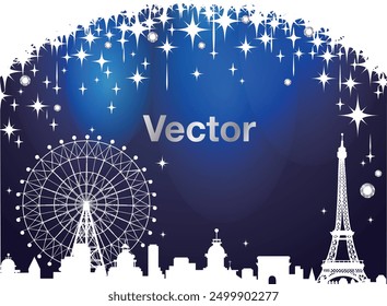 abstract art pattern design cover vector modern element  decoration glitter sparkle twinkle shine amusement park
ferris wheel Eiffel Tower night 