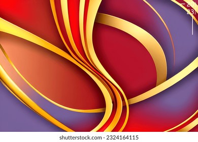 Patrón de arte abstracto de tonos naranja dorado. El paisaje de fondo y los colores de línea. Juego de tarjetas y afiches.