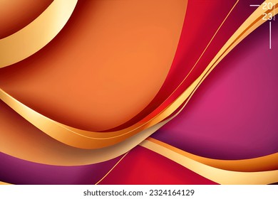 Abstract art pattern of golden orange colors tone. Background landscape and line colors. Set of cards and posters. SSTKabstract