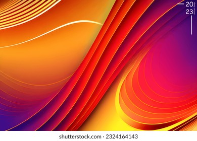 Abstract art pattern of golden orange colors tone. Background landscape and line colors. Set of cards and posters. SSTKabstract