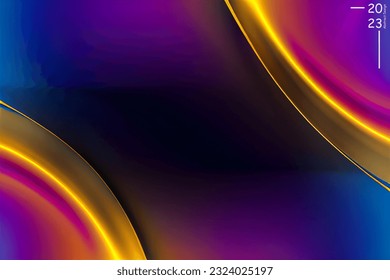 Abstract art pattern of golden purple colors tone. Background landscape and line colors. Set of cards and posters. SSTKbold