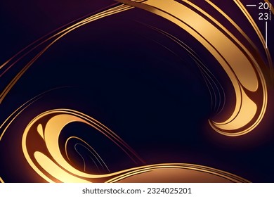 Abstract art pattern of golden purple colors tone. Background landscape and line colors. Set of cards and posters. SSTKbold