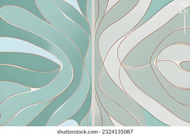 Abstract art pattern of light green colors tone. Background landscape and line colors. Set of cards and posters. SSTKabstract