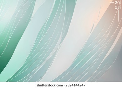 Patrón de arte abstracto de tonos verde claro. El paisaje de fondo y los colores de línea. Juego de tarjetas y afiches.