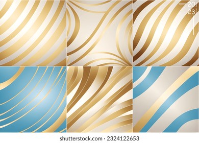 Abstract art pattern of silver gold colors tone. Background landscape and line colors. Set of cards and posters. SSTKbold