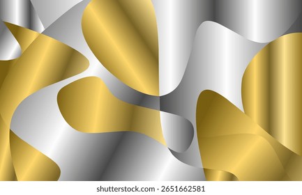 Abstract art pattern of silver gold colors tone. Background landscape and line colors. Set of cards and posters. SSTKbold. Vektor