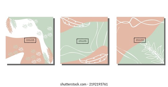 Resumen del vector de fondo de planta. Papel de lujo con plantas y colores, amarillo y marrón. Diseño mínimo para texto, embalaje, impresiones, decoración de pared.