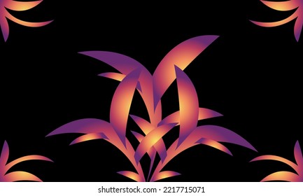 Abstract art Plant Grass Background. Sunset Color Gradation Vector Illustration