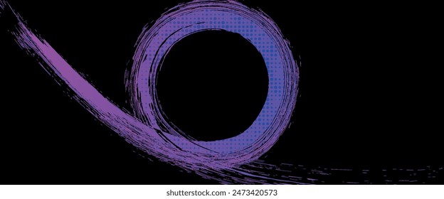 Abstract Art Poster with Colorful Brush Texture and Halftone Effect