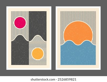 Abstract art. Poster design with arbitrary abstract shapes. An idea for paintings, wall art and interior, cover, banner and creative design