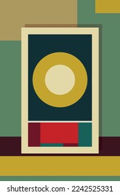 Abstract art poster, Retro geometric shapes, books, magazines, catalogs. Universal abstract layouts, Background for cards, Invitations, Minimalist Vintage Poster