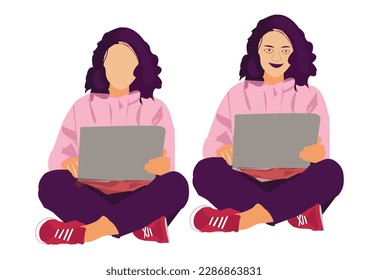 Abstract art posters for an art exhibition: music, literature or painting. Vector illustrations of shapes, portraits of people, hands, spots and textures for backgrounds . line art design vector.