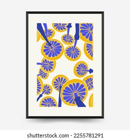Abstract art posters template. Modern trendy Matisse minimal style. Pink, blue, yellow colors. Hand drawn design for wallpaper, wall decor, print, postcard, cover, template, banner. 