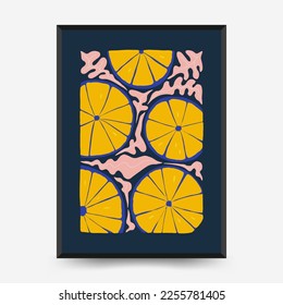 Abstract art posters template. Modern trendy Matisse minimal style. Pink, blue, yellow colors. Hand drawn design for wallpaper, wall decor, print, postcard, cover, template, banner. 