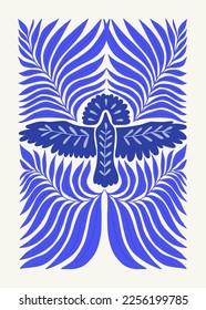 Plantilla de afiches de arte abstracto. Moderna moda Matisse minimalista. Color rosa, azul, amarillo. Diseño dibujado a mano para papel pintado, decoración de pared, impresión, postal, cubierta, plantilla, banner. 
