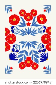 Abstract art posters template. Modern trendy Matisse minimal style. Pink, blue, yellow colors. Hand drawn design for wallpaper, wall decor, print, postcard, cover, template, banner. 
