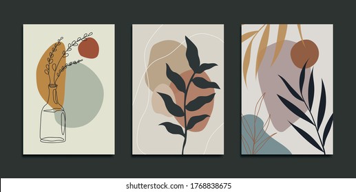 Abstract art print design. Minimal composition of shapes and lines. 