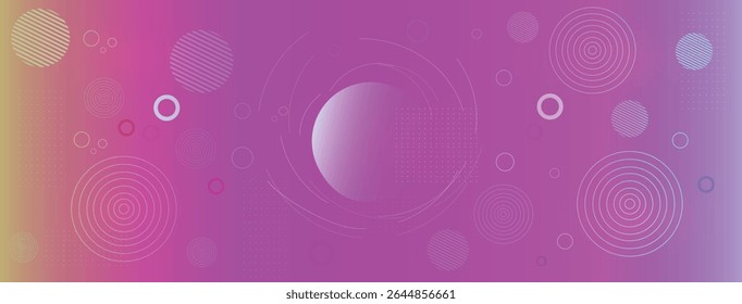 Abstract art, purple gradient circle geometric shapes