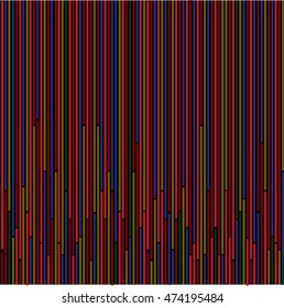 Abstract art rainbow curved mini lines colorful vector background