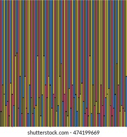 Abstract art rainbow curved mini lines colorful vector background