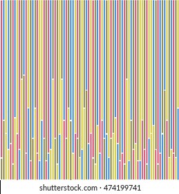 Abstract art rainbow curved mini lines colorful vector background