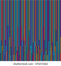 Abstract art rainbow curved mini lines colorful vector background