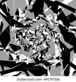 Abstract art with random, chaotic shapes