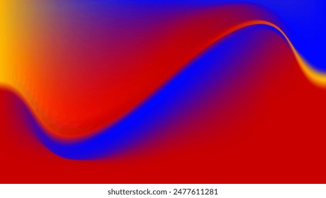 Arte Abstractas Ondas rojas y azules evocando el océano, el cielo o las ondas sonoras.