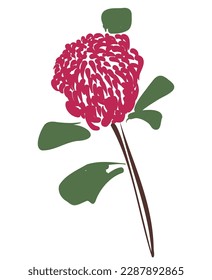 Abstract art red flower vector.