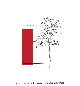 Resumen de arte de rosa. vector rosa rojo