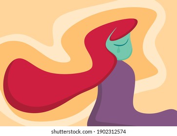 Arte abstracto con expresión de cara triste
