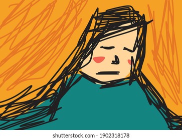 Abstrakte Kunst mit traurigem Gesichtsausdruck