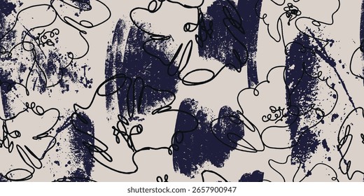 Arte abstrata com rabiscos e pinceladas padrão