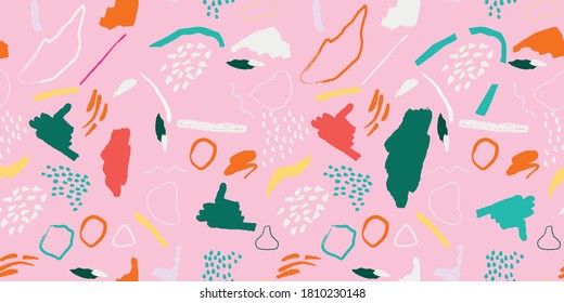 Abstract art seamless background vector. Minimal  hand drawn organic shapes design for wall art, prints, cover, poster, Fabric pattern. Vector illustration.