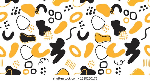 Abstrakte Kunst, nahtloser Hintergrund, Vektorgrafik. Minimal handgezeichnete organische Formen Design für Wandkunst, Drucke, Deckel, Poster, Stoffmuster. Vektorgrafik.