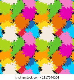 Abstract art seamless pattern. Camouflage background texture. Paint spots. Distressed, grunge print