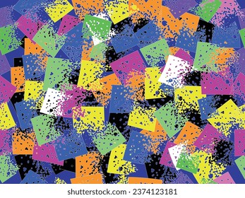 Abstract  art seamless pattern with colorful freehand. 
