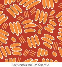 Abstract art seamless pattern with colorful freehand doodle collage.