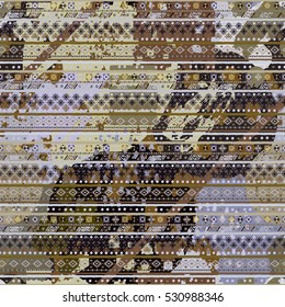 Abstract art seamless pattern. Watercolor background, painting. Chaotic, random brush strokes, paint spots. Distressed texture, wallpaper, wrapping. Vector artwork 