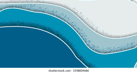 abstract art Seascape Beautiful Beach-Seascape Illustration.paper cut concept.easy to use and customize. vector illustration