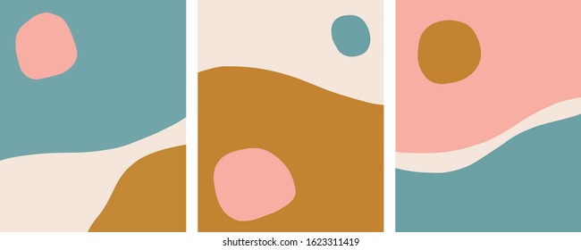 abstract art set,pastel colors,nordic scandinavian style,vector