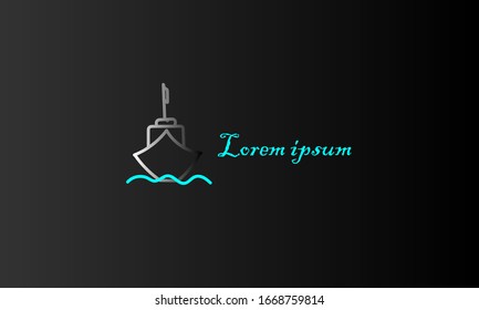 abstract art ship logo vector template