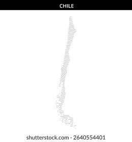 Abstract art showcasing the outline of Chile in a creative style.