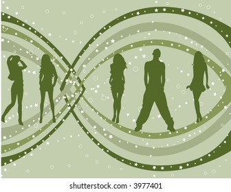 Abstract art silhouette background vector illustration