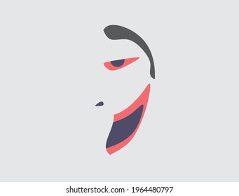 Abstract art with simple camouflage face with the background