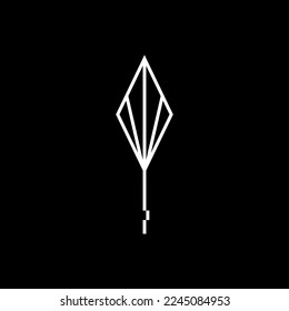 abstract art spear logo vector design in black and white colors