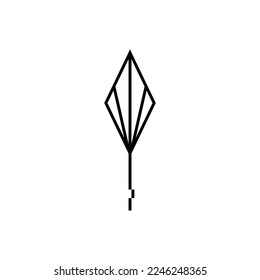 abstract art spear logo vector design in black and white colors
